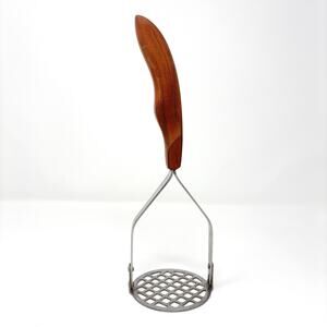 Vintage Cutco No 14 Potato Smasher Brown Swirl Handle Stainless Steel Made USA